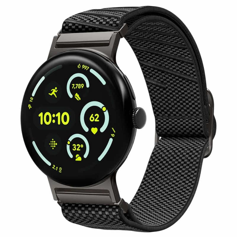 Лека текстилна каишка за Google Pixel Watch 45мм - Spigen Lite Fit X Band (черен)