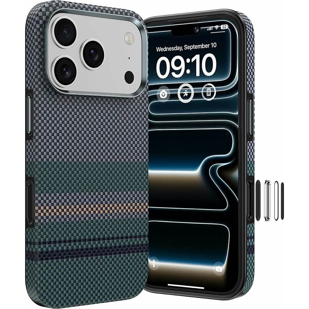 Удароустойчив кевларен кейс с MagSafe за iPhone 18 Pro Max, iPhone 17 Pro Max - Benks Magnetic Armor Pro Aurora Camera Control Button Kevlar Case 600D