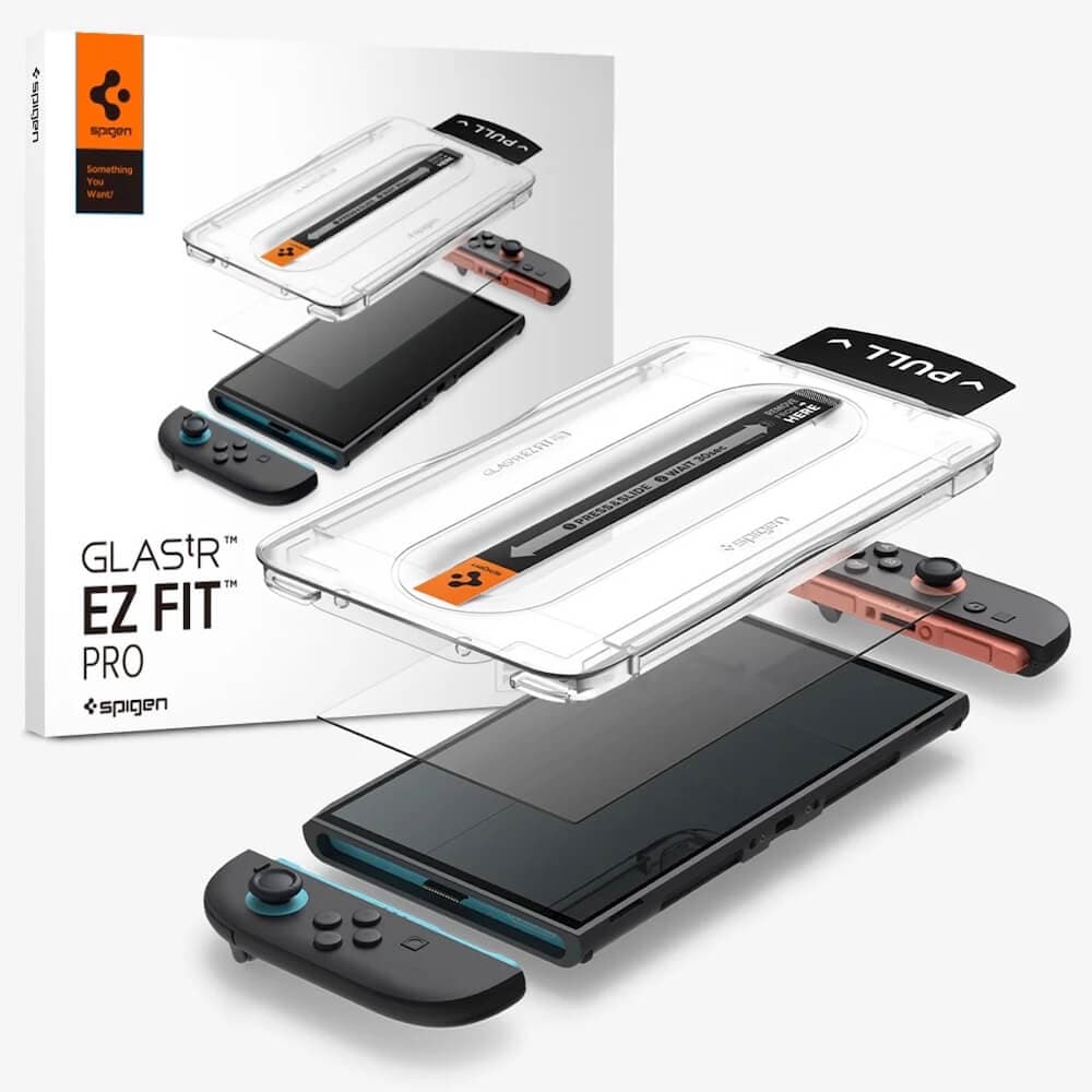 2 броя стъклени защитни покрития за дисплея на Nintendo Switch 2 - Spigen Glas.tR EZ Fit Pro Tempered Glass 2 Pack (прозрачно)