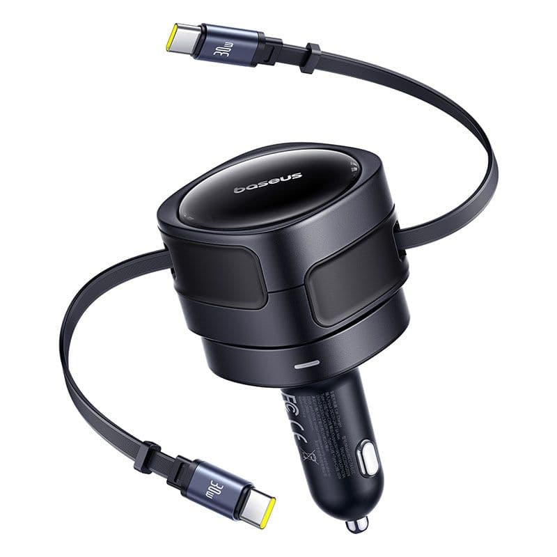 Зарядно за кола с вградени USB-C кабели - Baseus Enjoyment Max Car Charger With USB-C Cables 60W (черен)