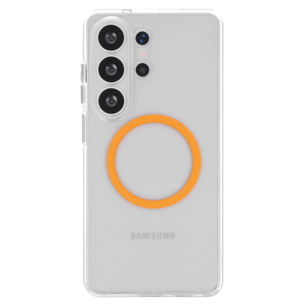 Хибриден удароустойчив кейс с MagSafe за Samsung Galaxy S26 Ultra - Liavec Pure Crystal Case (прозрачен-оранжев)