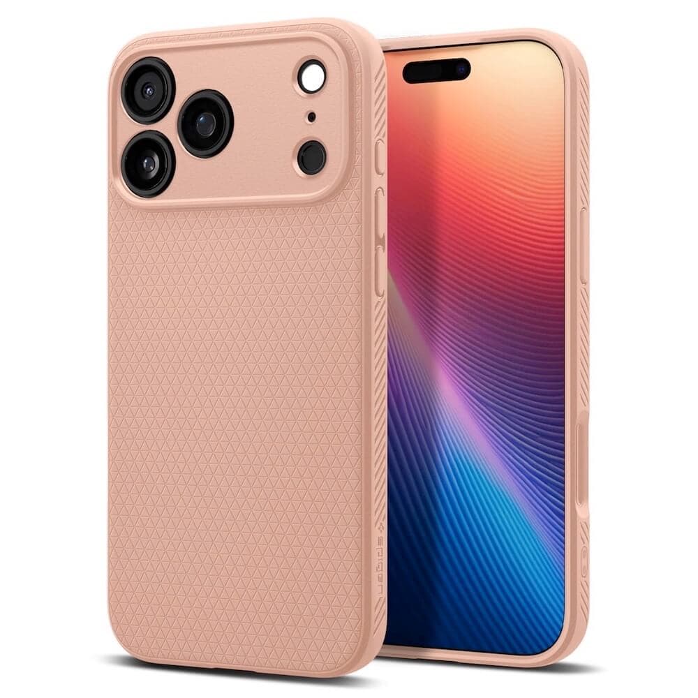 Удароустойчив силиконов (TPU) калъф за iPhone 17 Pro Max - Spigen Liquid Air Case (розов)