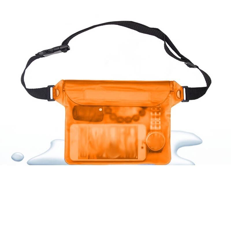 Водонепромокаема чанта с презрамка за мобилни устрйства - Waterproof Wrist Bag IPX8 (оранжев)