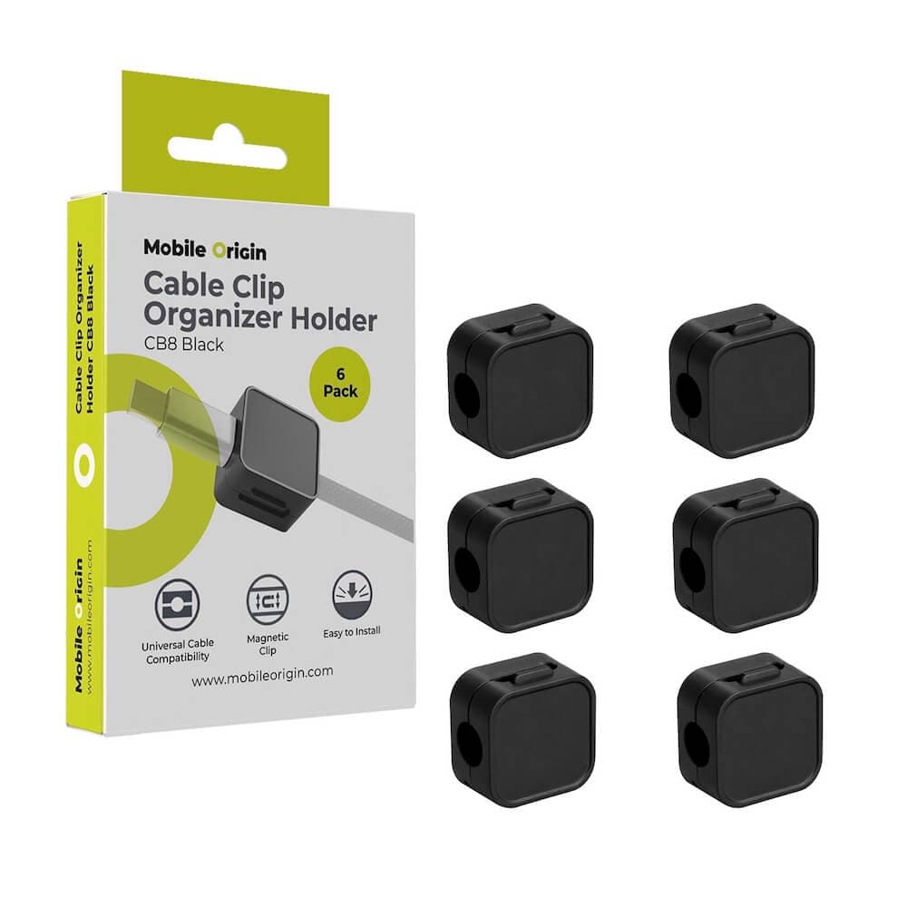 Комплект 6 броя магнитни органайзери за кабели - Mobile Origin CB8 Magnetic Cable Organizer 6 Pack (черен)