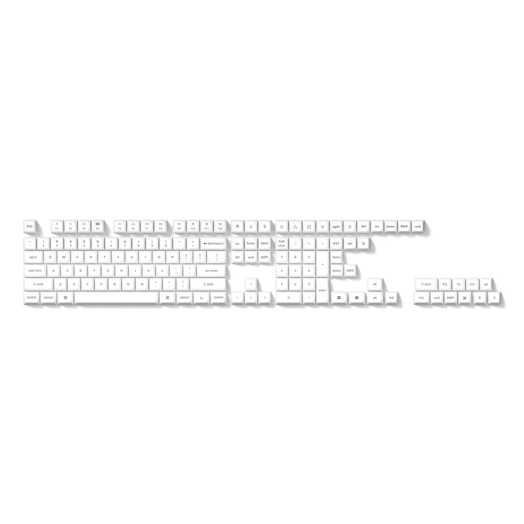 Капачки за механична клавиатура Keychron Double Shot KSA PBT Keycap Full Keycap Set 137 Keycaps - White