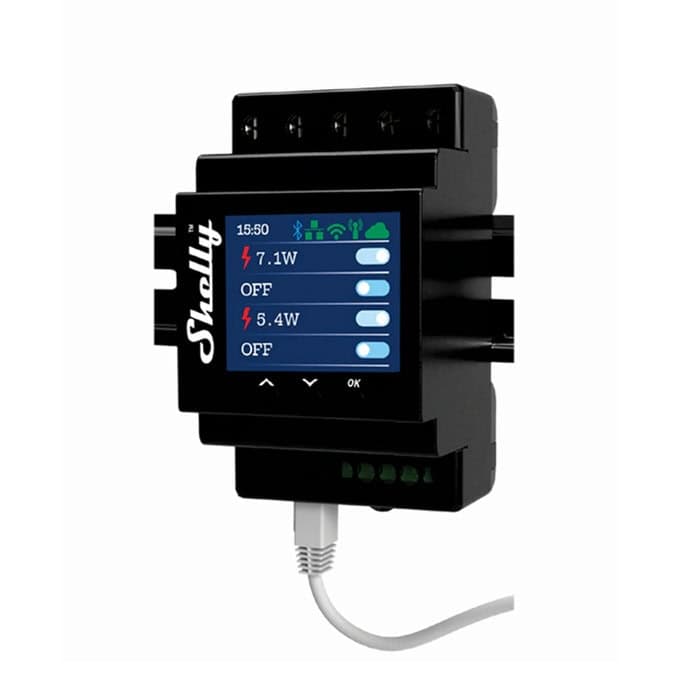 SHELLY Pro 4PM LAN WLAN 4-Channel DIN Rail PM Switch