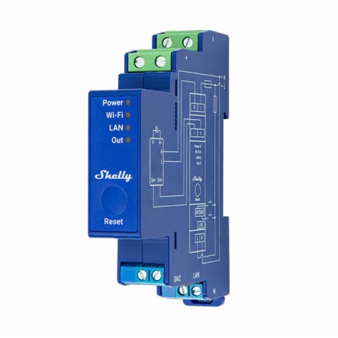SHELLY Pro Dimmer 0/1-10V PM LAN WLAN DIN Rail Analog Dimmer