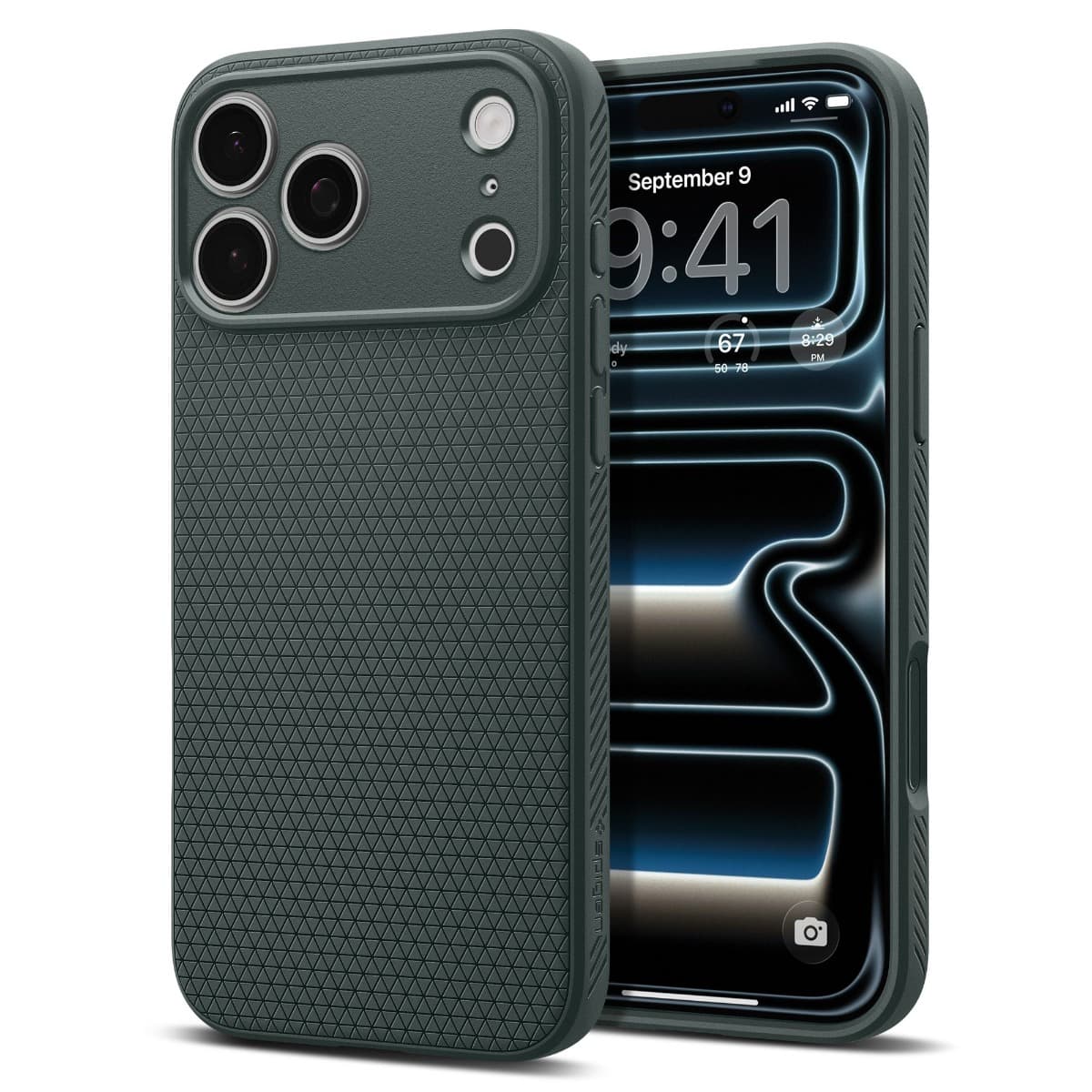 Удароустойчив силиконов (TPU) калъф за iPhone 18 Pro, iPhone 17 Pro - Spigen Liquid Air Case (зелен)