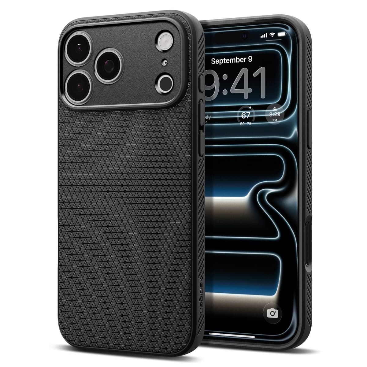 Удароустойчив силиконов (TPU) калъф за iPhone 18 Pro, iPhone 17 Pro - Spigen Liquid Air Case (черен)