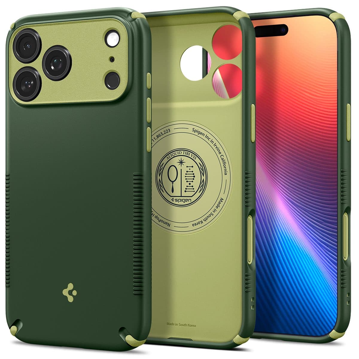 Хибриден удароустойчив кейс с висока степен на защита с MagSafe за iPhone 18 Pro, iPhone 17 Pro - Spigen Nano Pop Hybrid MagSafe Case (зелен)