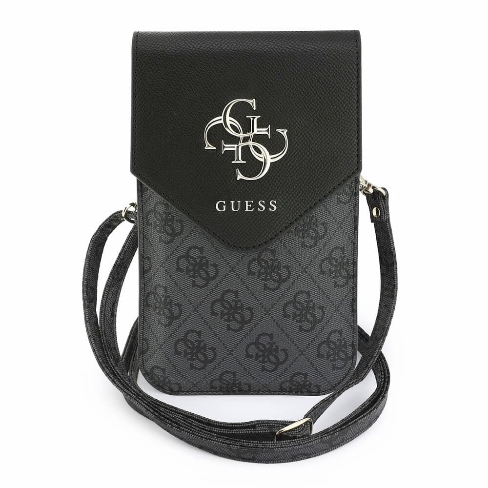 Кожена чанта (портфейл) с презрамка - Guess PU Grained 4G Metal Logo Phone Bag (black)