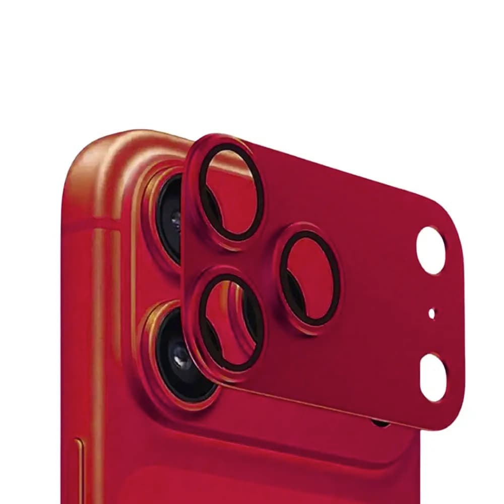 Предпазни стъклени лещи с цяла метална плочка за камерата на iPhone 18 Pro Max - Sunix Camera Lens Module Protector (Dark Cherry)