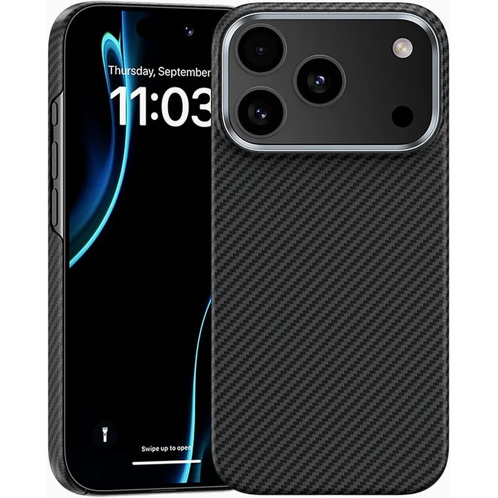Кевларен кейс с MagSafe за iPhone 18 Pro, iPhone 17 Pro- Benks Armor Air Kevlar Metal Frame Case 600D (черен)