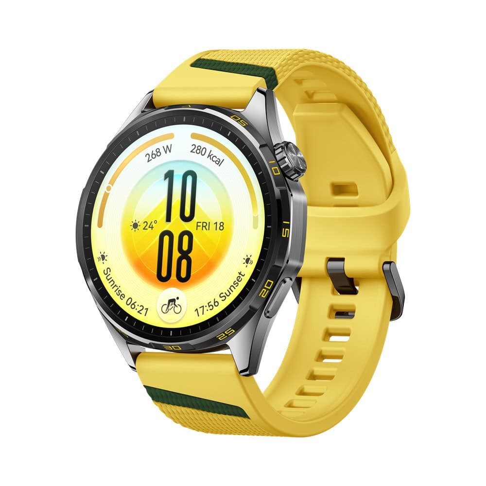 Смарт часовник Huawei Watch GT 7, 46mm, 1.47" (3.73cm) AMOLED дисплей, Bluetooth, сензор за сърдечен ритъм и температура, барометър, 5ATM водоустойчивост, до 21 дни време на работа, жълт