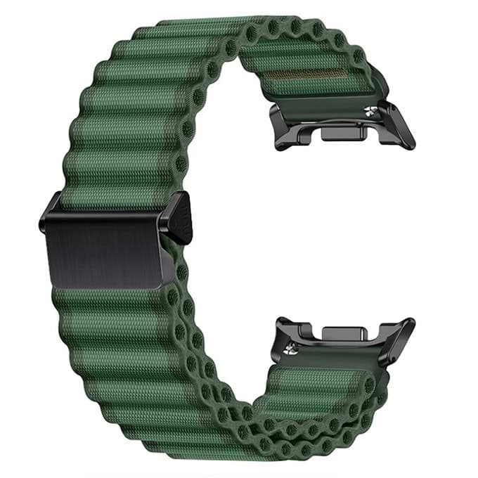 Каишка за смарт часовник Official Trail Band, за Samsung Galaxy Watch Ultra 47mm, текстилна, зелена