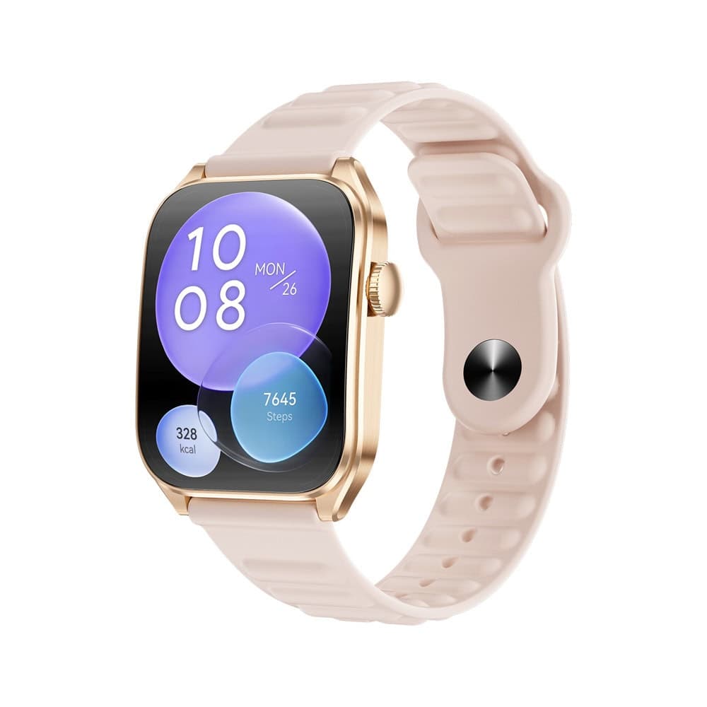 Смарт часовник Xmart AM1130G, 1.93" (4.9cm) AMOLED дисплей, Bluetooth, сензор за следене на съня и кислород в кръвта, крачкомер, IP67 защита, до 7 дни живот на батерията, розово злато