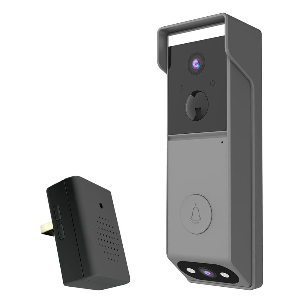 Смарт видео звънец Xmart IPB215, Wi-Fi, 2MP CMOS сензор, Full HD резолюция, 4mm лещи, IP54 защита, microSD слот до 128GB, IR инфрачервен режим, сив