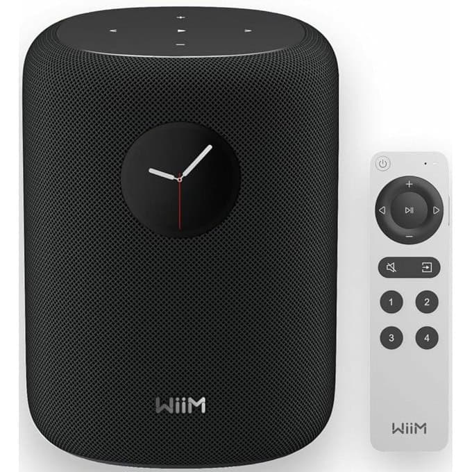 Смарт колонка WiiM Sound, 1.8" сензорен екран, микрофон, управление с гласов асистент, Wi-Fi, Bluetooth, черна