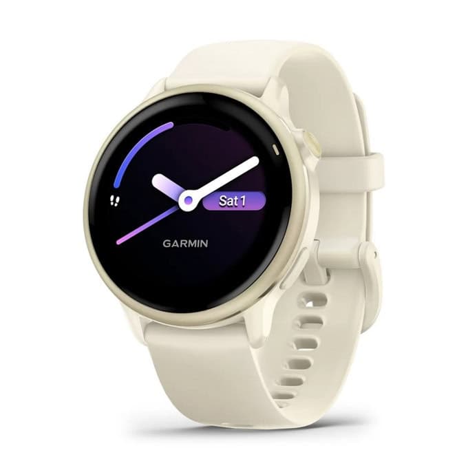 Смарт часовник Garmin Vivoactive 6 Lunar Gold, 1.2" (3.05cm) AMOLED дисплей, Bluetooth, GPS, компас, оксиметър, 5ATM водоустойчивост, златист