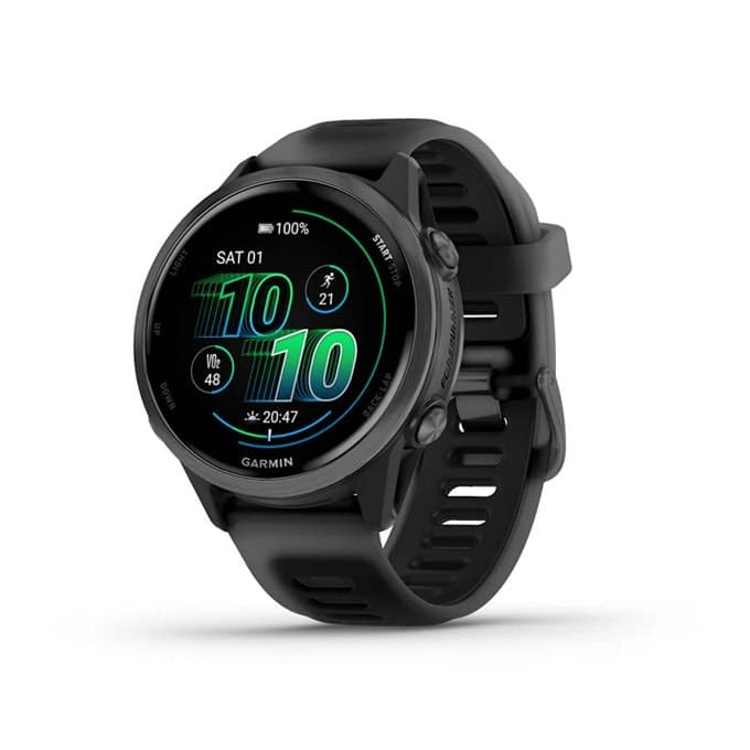 Смарт часовник Garmin Forerunner 570, 42mm, 1.2" (3.04cm) AMOLED дисплей, Bluetooth/Wi-Fi, сензор за околна светлина, акселерометър, 5ATM водоустойчивост, до 10 дни време на работа, черен
