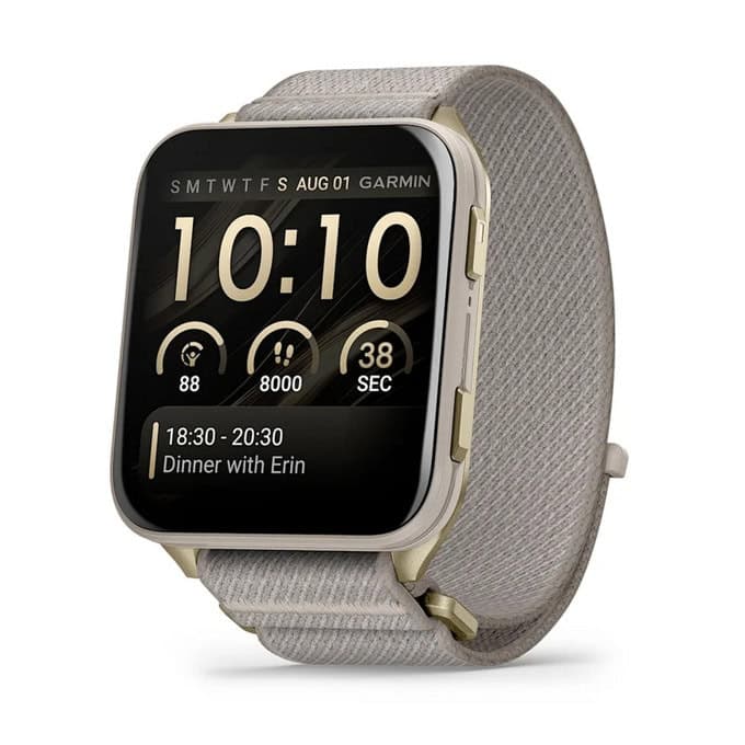Смарт часовник Garmin Venu X1, 2" (5.08cm) AMOLED дисплей, Bluetooth/Wi-Fi, сензор за околна светлина, пулсомер, изгорени калории, 5ATM водоустойчивост, до 8 дни време на работа, над 100 спортни режима, златист
