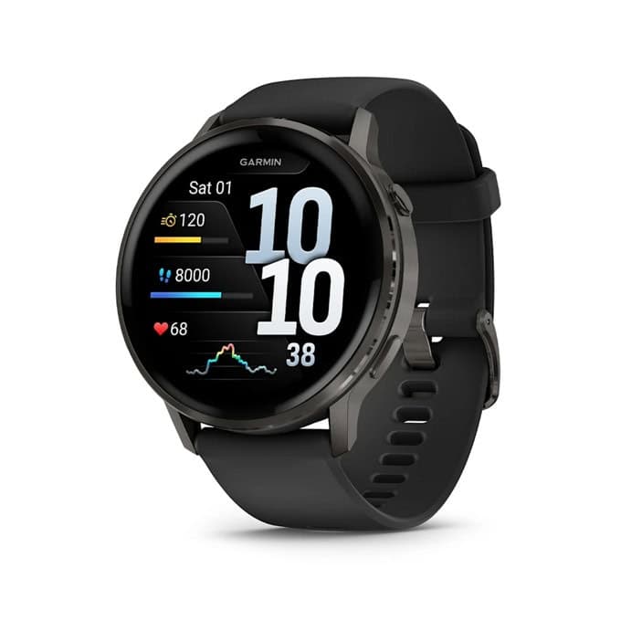 Смарт часовник Garmin Venu 4, 45mm, 1.2" (3.04cm) AMOLED дисплей, Bluetooth/Wi-Fi, сензор за изгорени калории и околна светлина, пулсомер, барометър, 10ATM водоустойчивост, до 10 дни време на работа, над 80 спортни режима, гласов асистент, черен