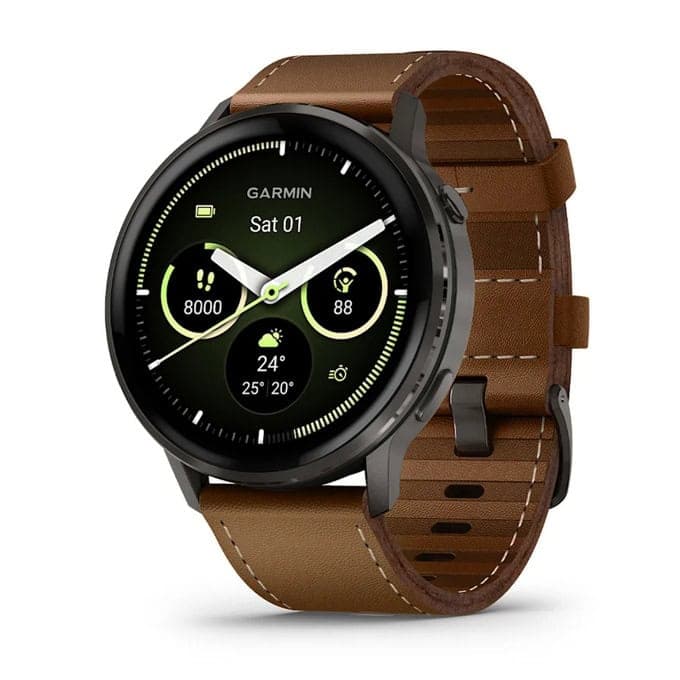 Смарт часовник Garmin Venu 4, 45mm, 1.2" (3.04cm) AMOLED дисплей, Bluetooth/Wi-Fi, сензор за изгорени калории и околна светлина, пулсомер, барометър, 10ATM водоустойчивост, до 10 дни време на работа, над 80 спортни режима, гласов асистент, кафяв
