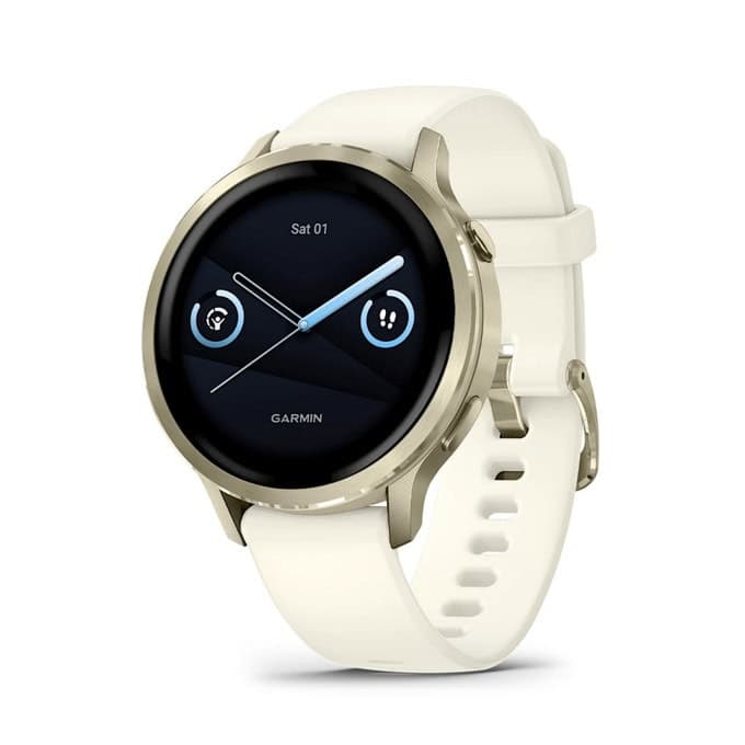 Смарт часовник Garmin Venu 4, 41mm, 1.2" (3.04cm) AMOLED дисплей, Bluetooth/Wi-Fi, сензор за изгорени калории и околна светлина, пулсомер, барометър, 10ATM водоустойчивост, до 10 дни време на работа, над 80 спортни режима, гласов асистент, бял