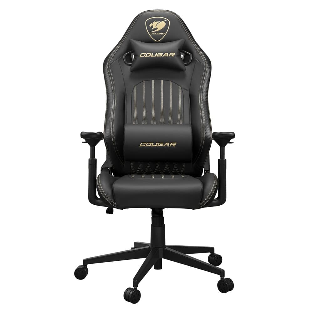 Геймърски стол Cougar Gaming Explore Royal, до 120kg, PVC кожа, заключване в позиция, 3D регулируеми подлакътници, черен