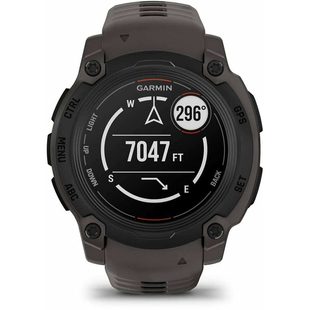 Смарт часовник Garmin Instinct E - 40mm Black, 40 mm, дизайн с два прозореца, 0.86" x 0.86" (2.2 cm) MIP дисплей, Bluetooth, ANT+, GPS, 128MB вградена памет, мониторинг на съня, компас, 10ATM, до 14 дни време На работа, черен