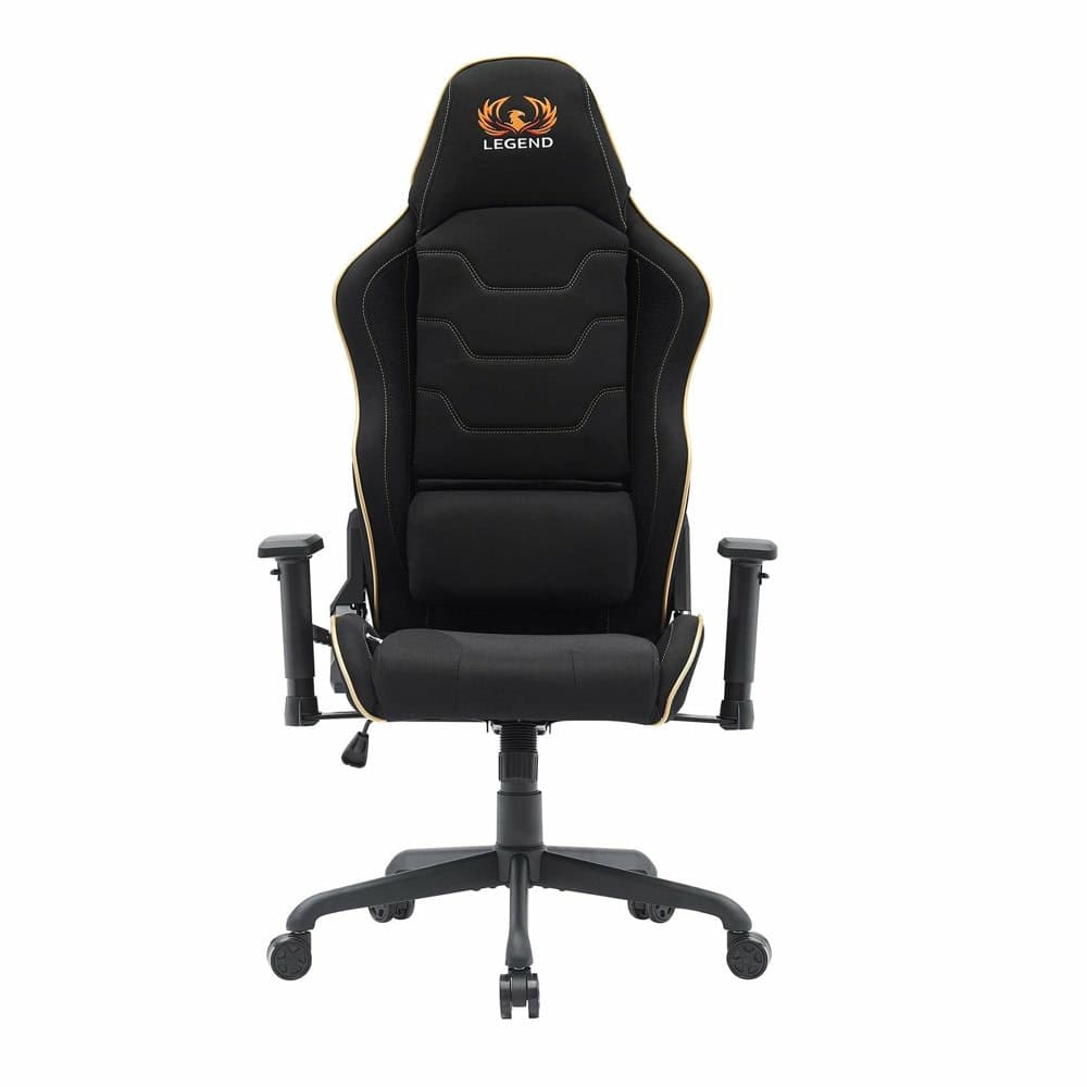 Геймърски стол RFG Move Legend, до 150kg, Class 4 газов амортисьор, лумбална опора, люлеещ механизъм, черен