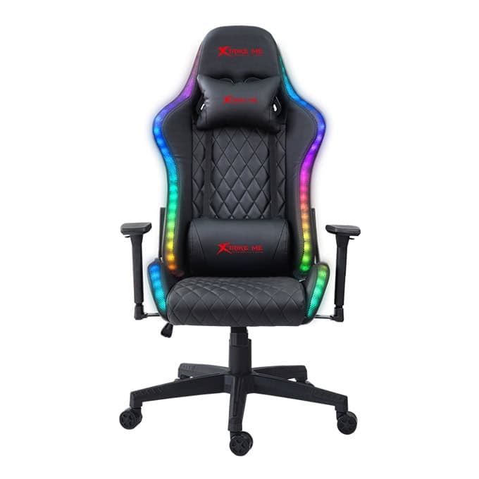 Геймърски стол Xtrike ME GC-907, до 150kg, регулиране на височината, RGB подсветка, черен