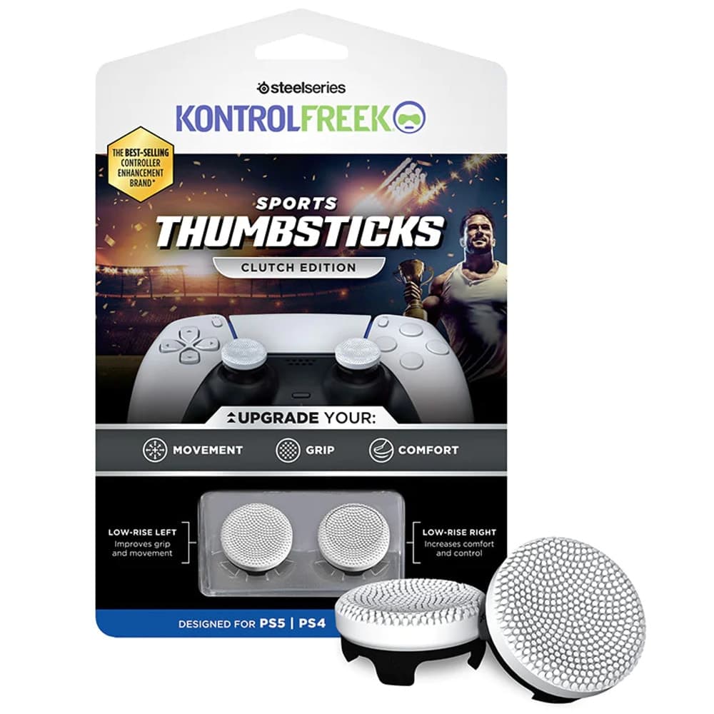Сменяеми бутончета Thumb Grips KontrolFreek Sports Thumbsticks Clutch (5100-PS5), за PS4/PS5, за Dual Shock/DualSense, бели