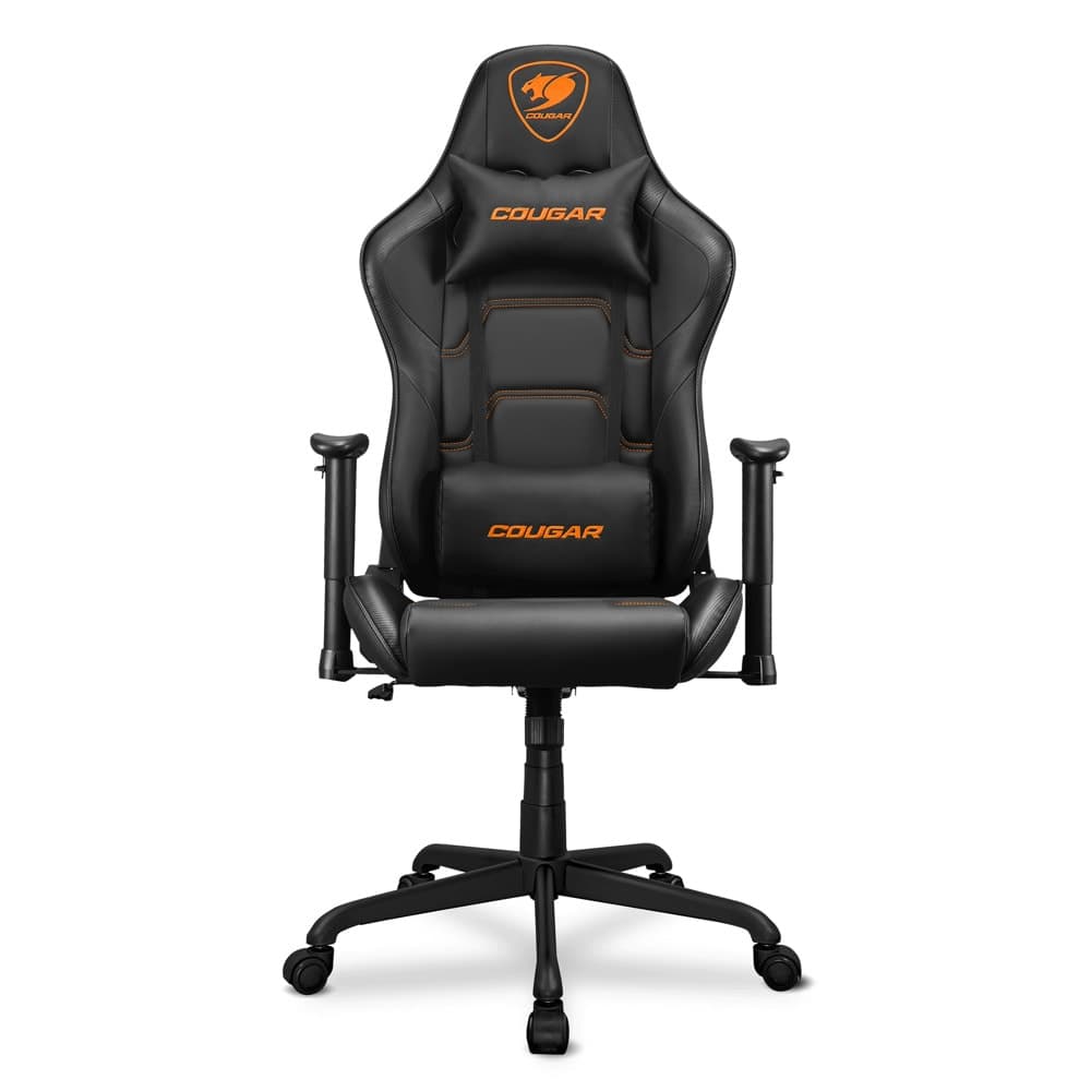 Геймърски стол Cougar Armor Elite Black, до 120 kg, Class 4 газов амортисьор, 2D регулируеми подлакътници, PVC кожа, черен