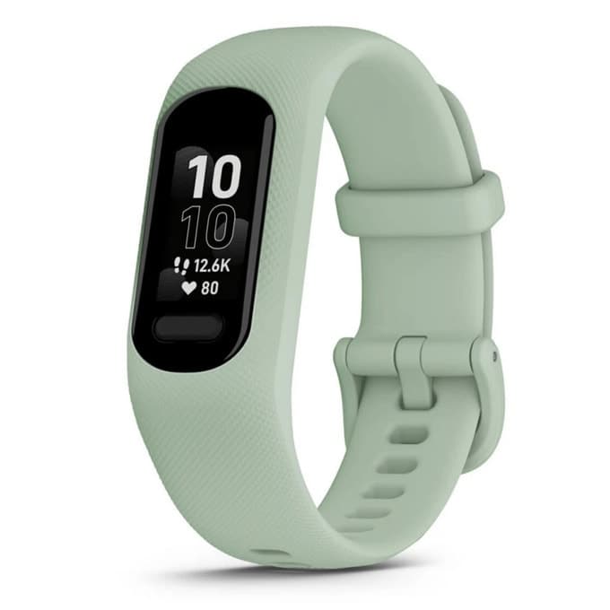 Смарт гривна Garmin vivosmart 5 Cool Mint Small, 0.41" x 0.73" (1.05 x 1.85cm) OLED дисплей, до 7 дни време на работа, Bluetooth, пулсоксиметър, зелена