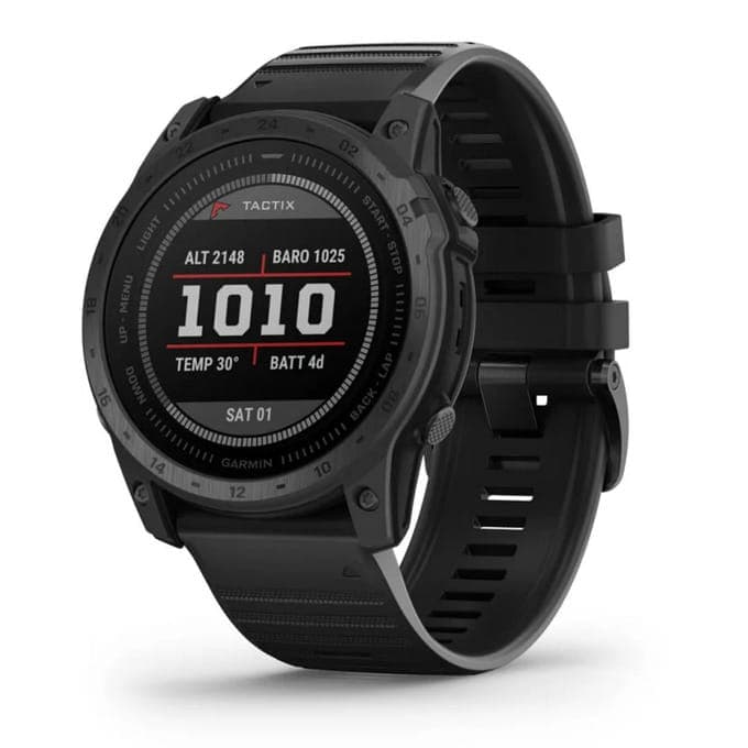 Смарт часовник Garmin tactix 7 Standart Edition, 1.4" (3.56cm) трансфлективен MIP дисплей, до 28 дни време на работа, 10ATM, GPS, спортни режими, пулсоксиметър, следене на съня, Bluetooth, ANT+, Wi-Fi, черен