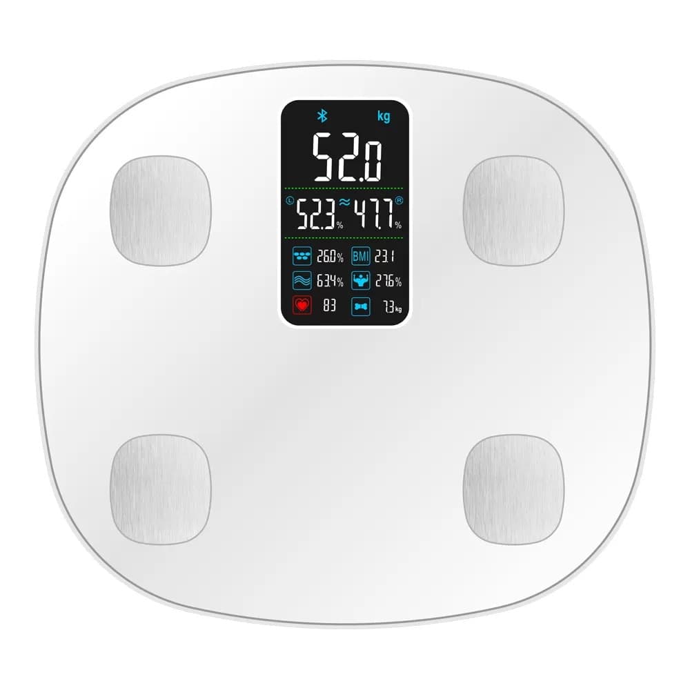Смарт кантар Xmart FG1910B, смарт, капацитет до 180 кг, Bluetooth, съвместим с Android/iOS, бял