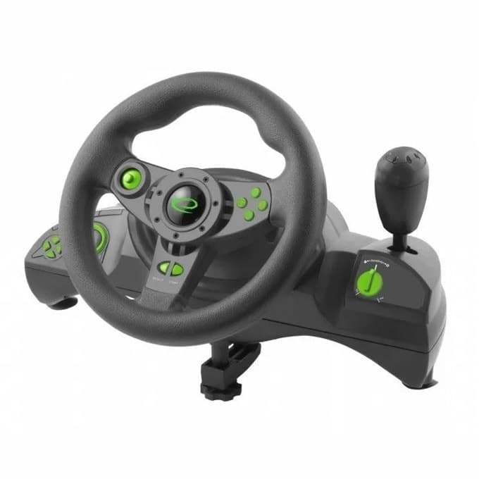 Волан с педали Esperanza Nitro EGW102, за PC/PS3, 12 бутона, потенциометър, черен