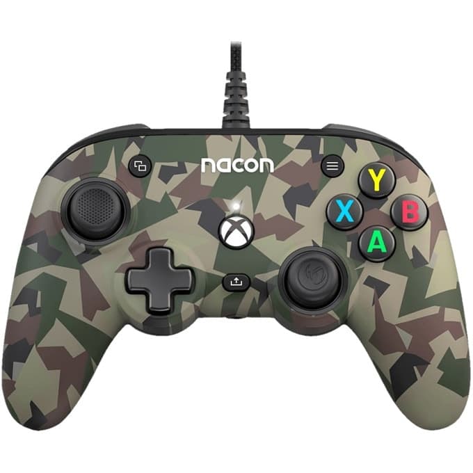 Геймпад Nacon Pro Compact (Green Camouflage), за Xbox One/Series SX, USB, зелен