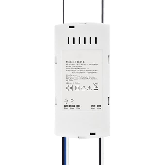 Смарт ключ за таванен вентилатор Elmark IFAN03, Wi-Fi, 660W, 100-240V, IP20, бял
