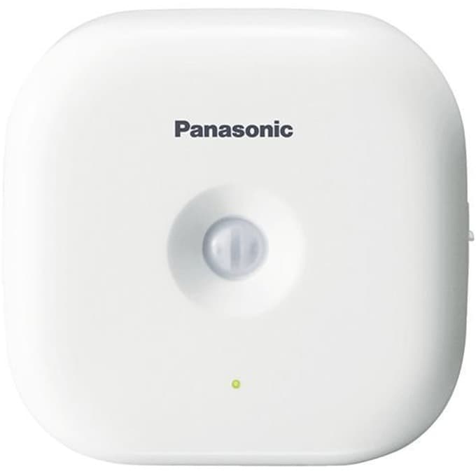 Датчик за движение Panasonic KX-HNS102FXW, със система "умен дом" за контрол в дома, външен/вътрешен обхват 300/50м, разстояние за засичане 5м, настройка за чувствителност, бял