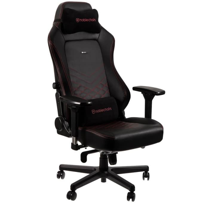 Геймърски стол noblechairs HERO, естествена кожа, черен/червен