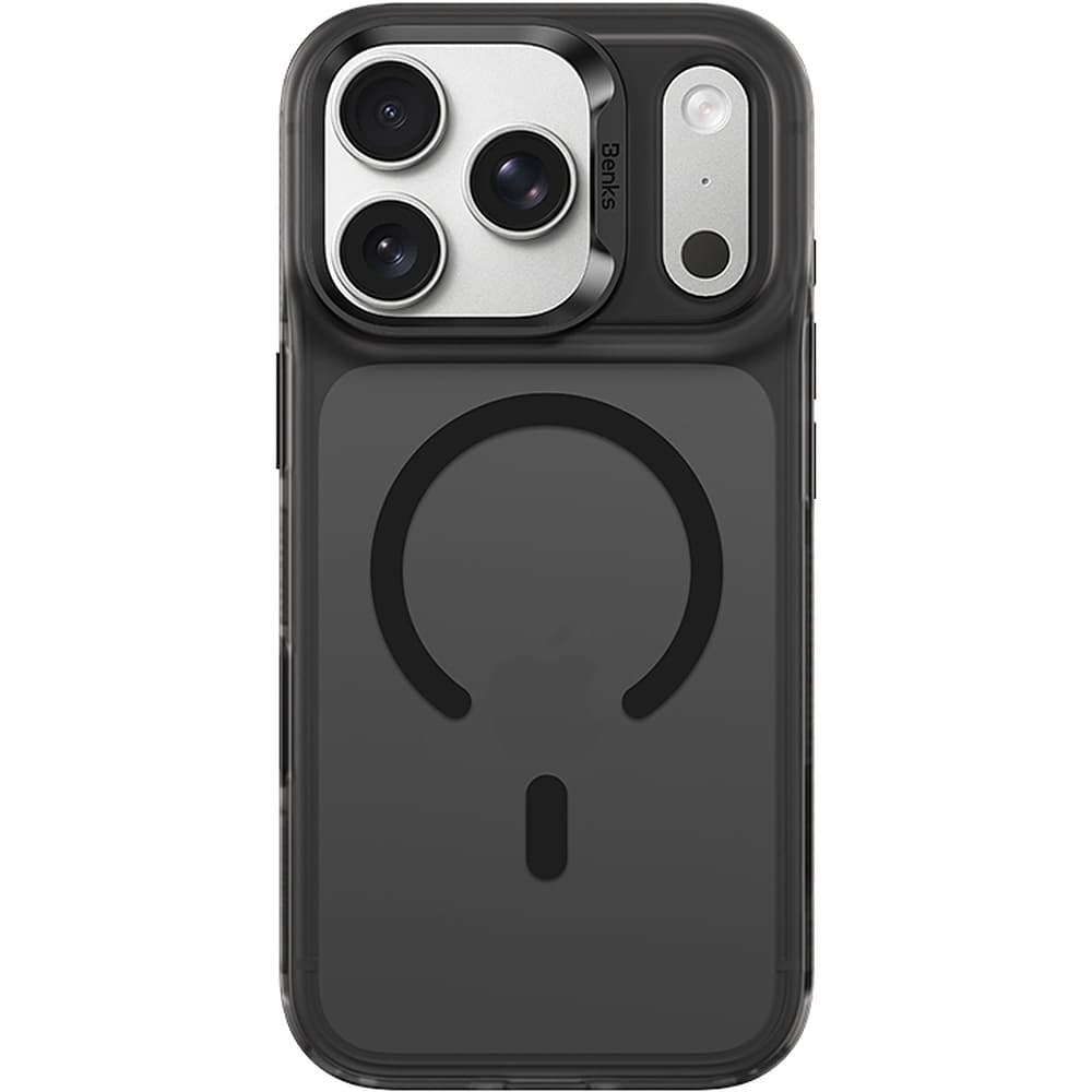Хибриден удароустойчив кейс с MagSafe за iPhone 18 Pro Max, iPhone 17 Pro Max - Benks Magnetic Lucid Armor Camera Control Button Case (black)