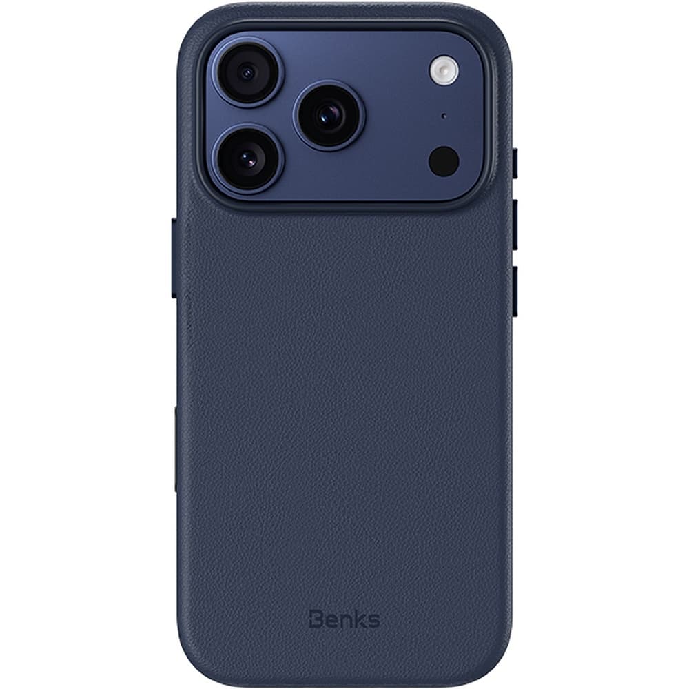 Кожен кейс с MagSafe за iPhone 18 Pro, iPhone 17 Pro - Benks Magnetic Vita Pro Leather Case Camera Control Button (blue)