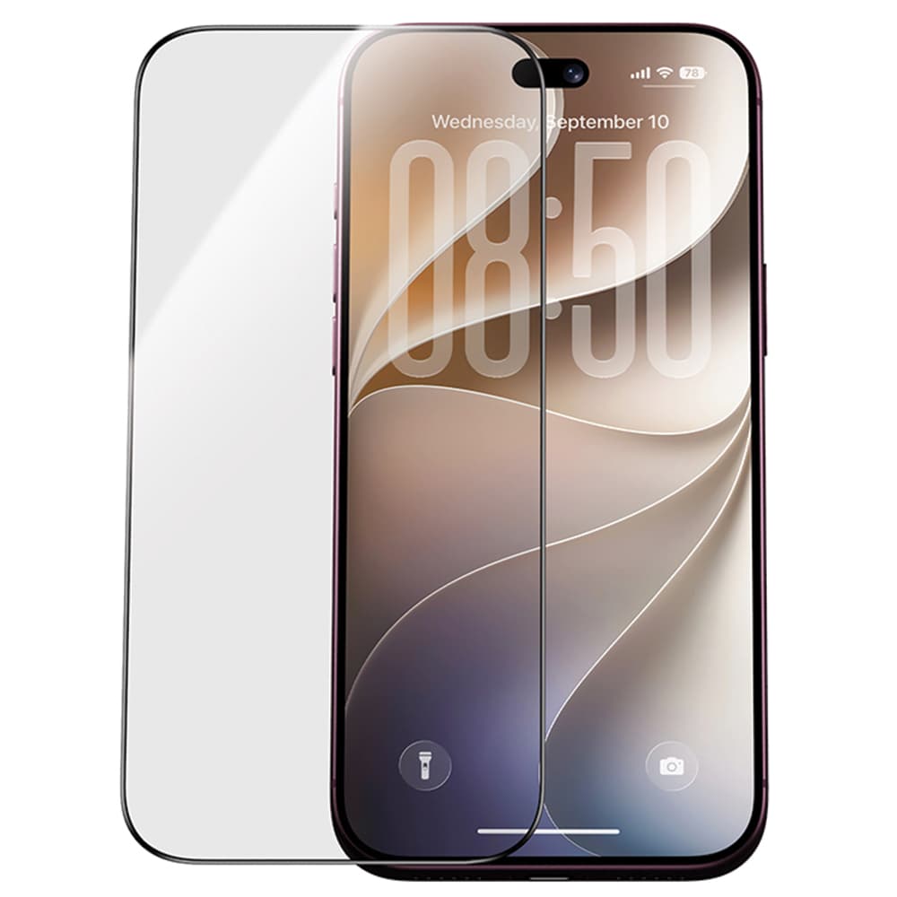 Калено стъклено защитно покритие с определен ъгъл на виждане на iPhone 16 Pro Max - Benks Warrior Privacy Full Screen Tempered Glass (черен-прозрачен)