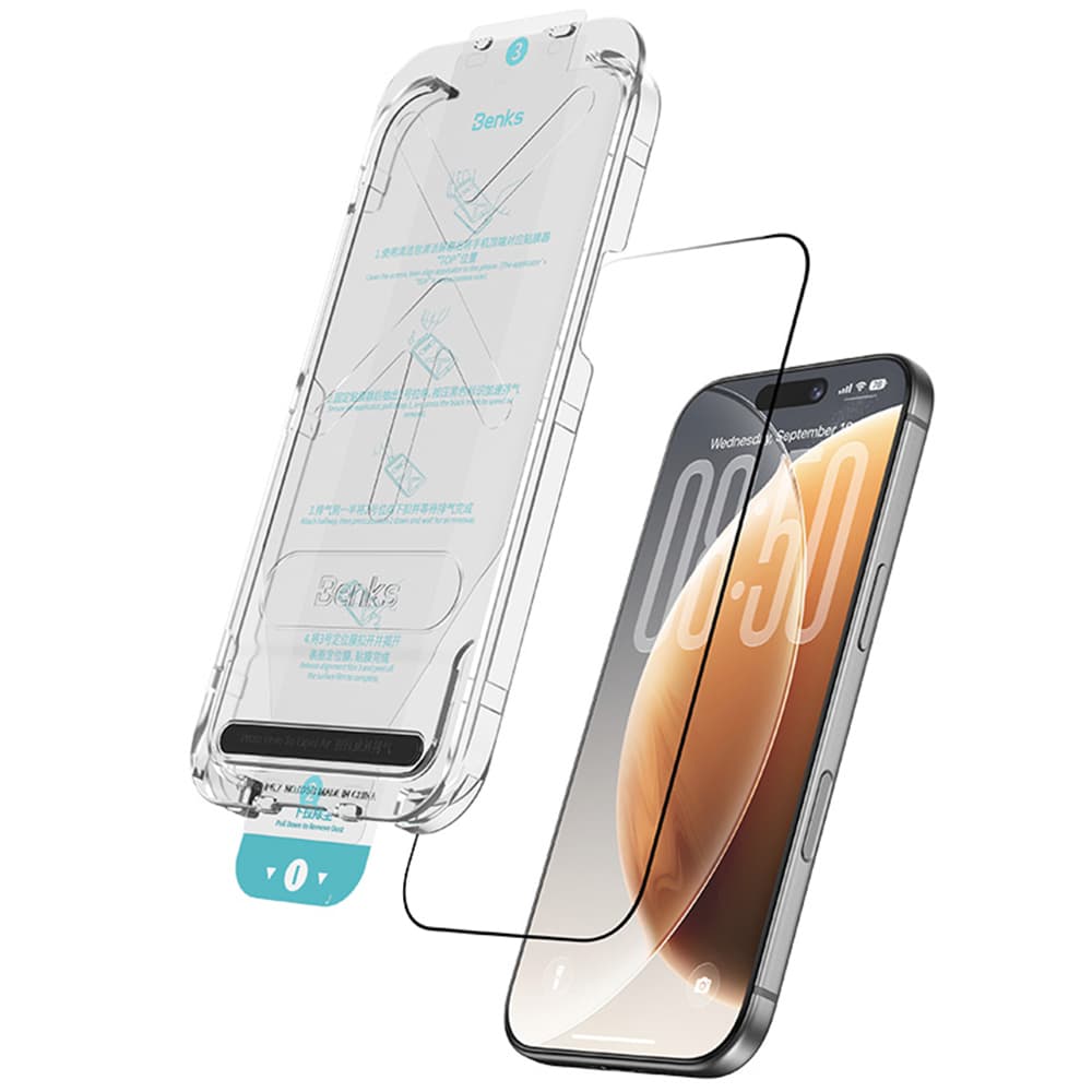 Калено стъклено защитно покритие за дисплея на iPhone 18 Pro, iPhone 17 Pro - Benks Tempered Glass Omni Warrior Anti-Drop Eye-Friendly HD