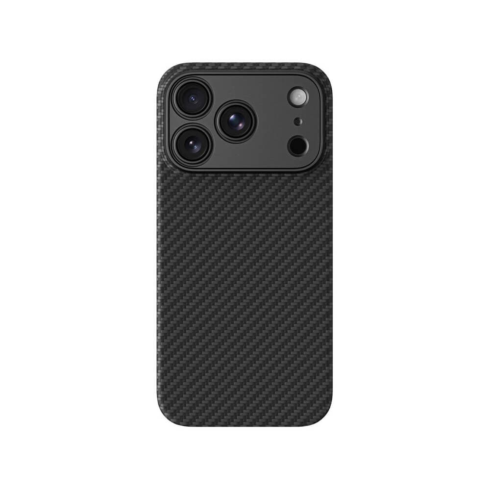 Кевларен кейс с MagSafe за iPhone 18 Pro - AmazingThing Titan Max Aramid Fiber with Camera Cover MagSafe Case (черен)