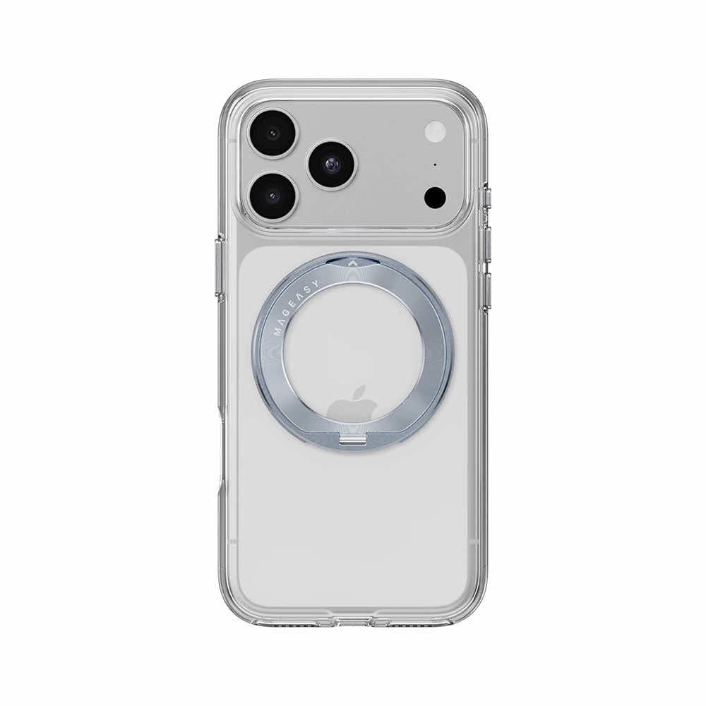 Хибриден удароустойчив кейс с MagSafe и вградена поставка за iPhone 18 Pro, iPhone 17 Pro - MagEasy MagStand 360 M Case (прозрачен)