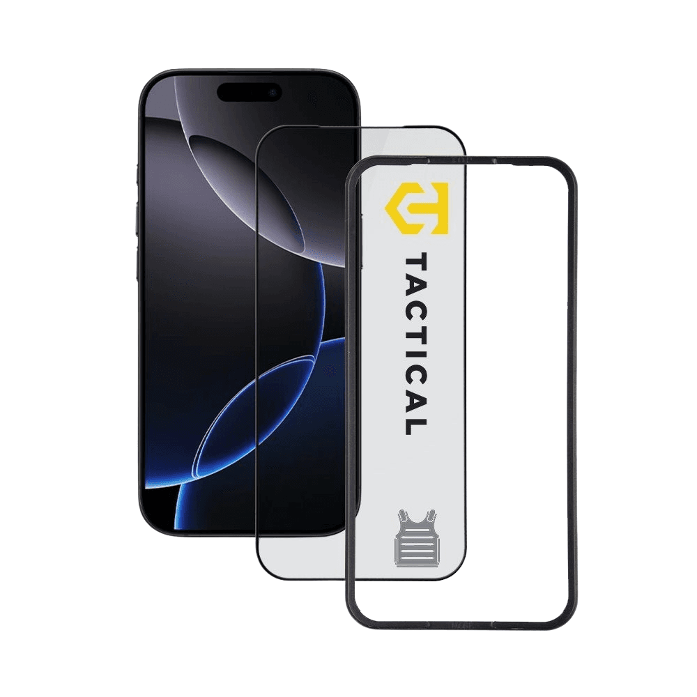 Калено стъклено защитно покритие за дисплея на iPhone 18 Pro Max, iPhone 17 Pro Max - Tactical Glass Impact Armour (прозрачен-черен)