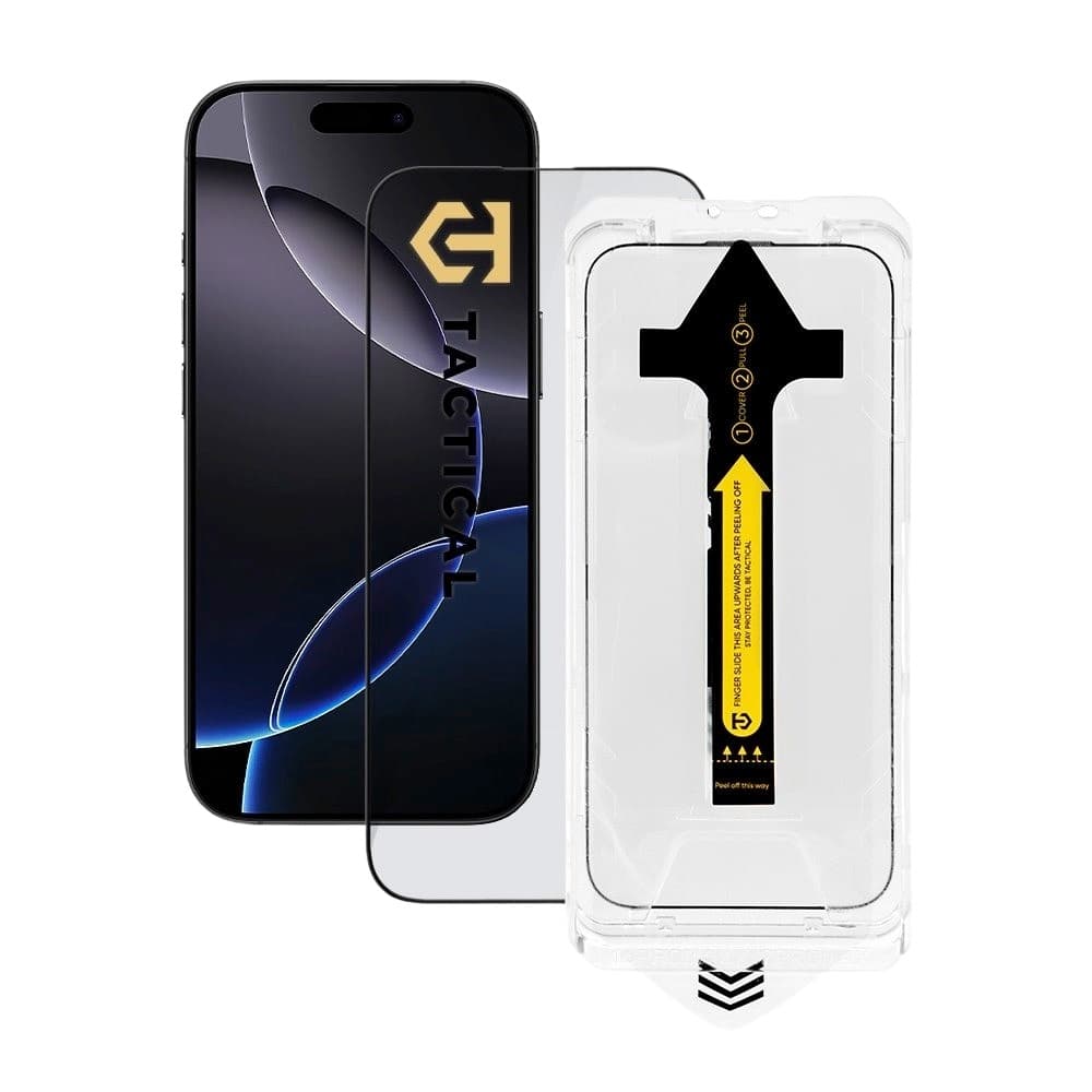 Калено стъклено защитно покритие за дисплея на iPhone 18 Pro Max, iPhone 17 Pro Max - Tactical Impact Barrier for Rookies (прозрачен-черен)